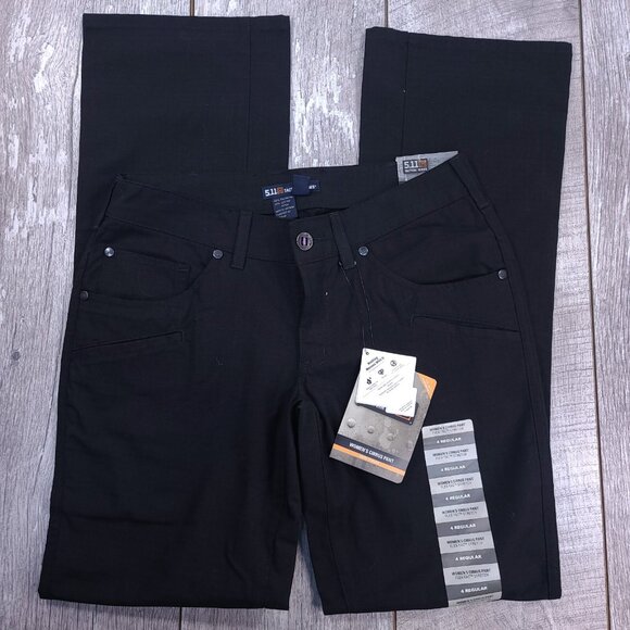 5.11 Tactical Pants Women’s 4 Regular Black Cirrus Covert Ripstop Straight Leg - Picture 4 of 9